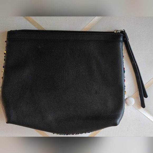3/$20 Victoria Secret Black Multicolor Sequin Pouch Make Up Bag - Picture 5 of 5